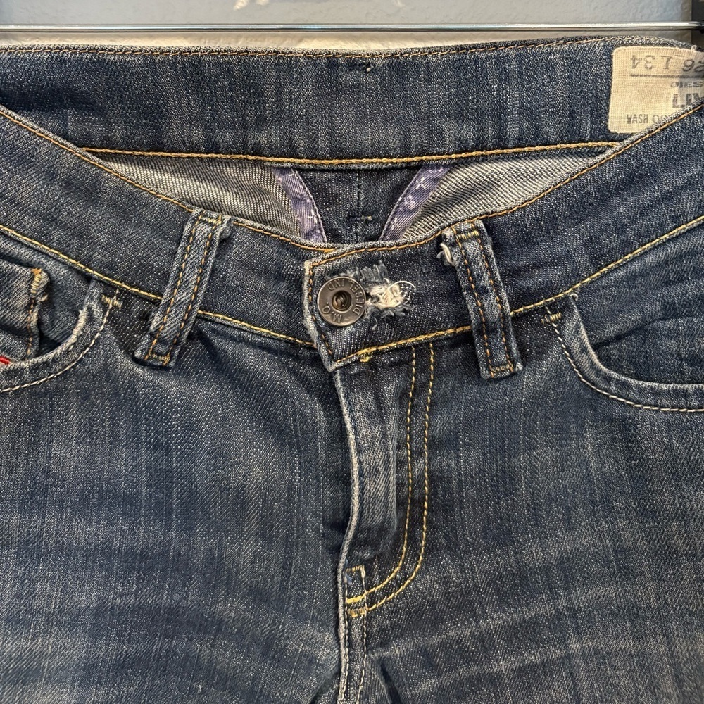 Diesel Liv Women's Slim Straight Ankle Jeans 26x24 Dark Blue Stretch Italy Y2K - Picture 6 of 16